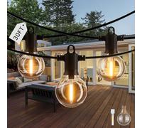 ZOTOYI 30FT/9M Lucine da Esterno Giardino LED - IP65 Impermeabile G40 Luci da Esterno Catena con 10 Lampadine in Plastica Bianca Calda Materiale del filo di rame puro per Giardini Negozi Bar Esterno
