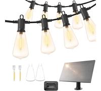 ZOTOYI Catena Luminosa Esterno Solare 15 Metri, Catena Luci Esterno Solare con 20+2 LED ST38 Lampadina, USB Ricaricabile, Impermeabile Catena Luminosa Solare per Giardino Natale Pergole, 2200K