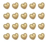 ZoTuoART Chic Haute Couture Bottoni in Metallo - Cuore Forma Oro Pulsante - Fai da te Accessori Abbigliamento Fatti A Mano Bottoni Da Cucito Semplice Stile Vintage 12,5 mm 20 Pz
