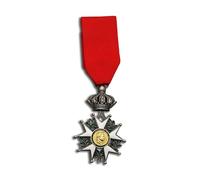 ZoTuoART Medaglia dell'Imperatore Napoleone di Francia, Legione d'Onore, Honour et Patrie, Senior Knight Officer Regiment Medal - Spilla distintiva, gioiello originale grigio
