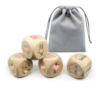 ZoTuoART Set di 4 dadi in legno per adulti, per yoga sexy, sfide casuali, gioco di ruolo decisionale, dadi divertenti