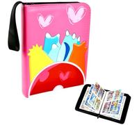 Zouboto Album di raccolta per carte Pokemon, 50 pagine, 400 tasche, raccoglitore per carte di credito, impermeabile, in pelle PU, chiusura lampo per carte da collezione, regalo per bambini, ragazzi e