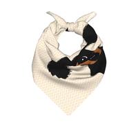 Zouey Bandane per donne o uomini, fascia per capelli quadrata, sciarpa, cravatta, sciarpa da assistente di volo, cucciolo di bassotto, amore