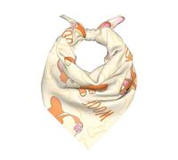 Zouey Bandane per donne o uomini, fascia per capelli quadrata, sciarpa, cravatta, sciarpa da hostess, corgi con ossa e parole