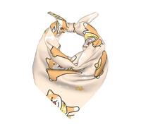 Zouey Bandane per donne o uomini, fascia per capelli quadrata, sciarpa, cravatta, sciarpa da hostess, motivo cane Shiba Inu