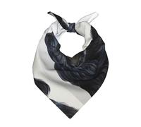 Zouey Bandane per donne o uomini, fascia per capelli quadrata, sciarpa, cravatta, sciarpa per hostess, cane Cocker Spaniel a pelo lungo nero