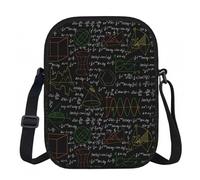Zouey Borsa a tracolla in poliestere con cerniera e simboli matematici neri, formule matematiche - Borsa da donna