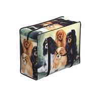 Zouey Borsa della spesa pieghevole e riutilizzabile, borse per la spesa, sacchi per la biancheria portatili con cerniera e maniglia robusta, Cavalier King Charles Spaniel nero e dorato