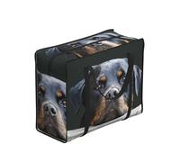 Zouey Borsa della spesa pieghevole e riutilizzabile, borse per la spesa, sacchi per la biancheria portatili con cerniera e maniglia robusta, Rottweiler Animali domestici Cani Rottweiler