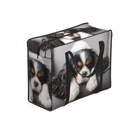 Zouey Borsa della spesa pieghevole e riutilizzabile, sacchi per la biancheria portatili con cerniera e maniglia robusta, Cavalier King Charles Spaniel