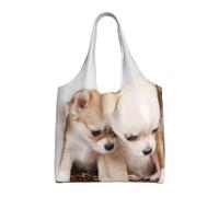 Zouey Borsa in tela a spalla singola, borsa in tela per donna, borsa a tracolla, borsa della spesa, 4 cuccioli di chihuahua