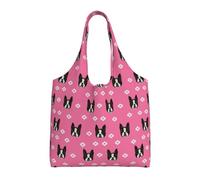Zouey Borsa in tela a spalla singola, borsa in tela per donna, borsa a tracolla, borsa della spesa, Boston Terrier, cane, simpatici amanti degli animali Boston