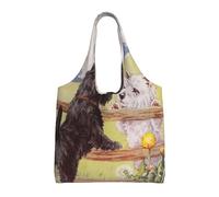 Zouey Borsa in tela a spalla singola, borsa in tela per donna, borsa a tracolla, borsa della spesa, cane Scottish Terrier West Highland Terrier