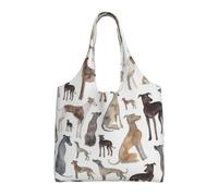 Zouey Borsa in tela a spalla singola, borsa in tela per donna, borsa a tracolla, borsa della spesa, levriero, whippet e cane