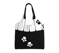 Zouey Borsa in tela a spalla singola, borsa in tela per donna, borsa a tracolla, borsa della spesa, motivo a zampa di gatto senza tastiera