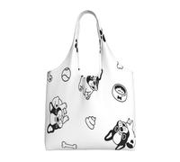 Zouey Borsa in tela a spalla singola, borsa in tela per donna, borsa a tracolla, borsa della spesa, motivo cane Boston Terrier