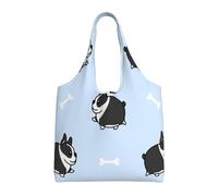 Zouey Borsa in tela a spalla singola, borsa in tela per donna, borsa a tracolla, borsa della spesa, motivo cane Boston Terrier