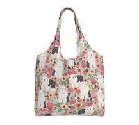 Zouey Borsa in tela a spalla singola, borsa in tela per donna, borsa a tracolla, borsa della spesa, motivo Old English Sheepdog