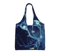 Zouey Borsa in tela a spalla singola, borsa in tela per donna, borsa a tracolla, borsa della spesa, neurologia neuronale 3D