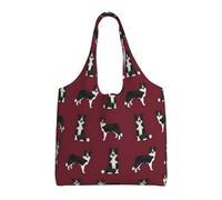 Zouey Borsa in tela a spalla singola, borsa in tela per donna, borsa a tracolla, borsa della spesa, progetti di cucito per amanti degli animali domestici con razza di cane Border Collie Ruby