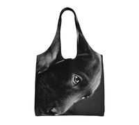 Zouey Borsa in tela a spalla singola, borsa in tela per donna, borsa a tracolla, borsa della spesa, simpatico cane Labrador nero