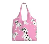 Zouey Borsa in tela a spalla singola, borsa in tela per donna, borsa a tracolla, borsa della spesa, simpatico cane dalmata