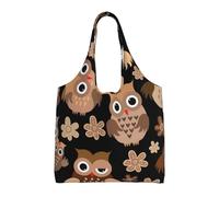Zouey Borsa in tela a spalla singola, borsa in tela per donna, borsa a tracolla, borsa della spesa, simpatico gufo