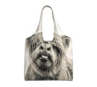 Zouey Borsa in tela a spalla singola, borsa in tela per donna, borsa a tracolla, borsa della spesa, stampa di mucca divertente
