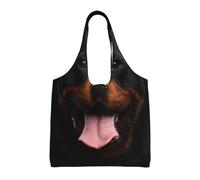 Zouey Borsa in tela a spalla singola, borsa in tela per donna, borsa a tracolla, borsa della spesa, stampa con ritratto di cane Rottweiler