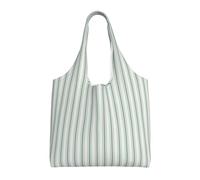 Zouey Borsa in tela a spalla singola, borsa tote in tela per donna, borsa a tracolla, borsa della spesa, fodera per materasso a righe strette in verde muschio e bianco