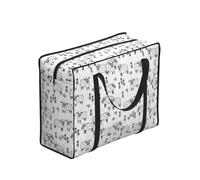 Zouey Borsa per la spesa pieghevole e riutilizzabile, borsa per la biancheria portatile con cerniera e maniglia robusta, design con pecore grigie e bianche e animali da fattoria