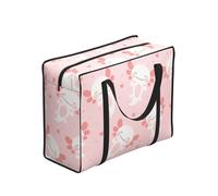 Zouey Borsa per la spesa pieghevole e riutilizzabile, borsa per la biancheria portatile con cerniera e maniglia robusta, fantasia axolotl