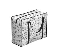 Zouey Borsa per la spesa pieghevole e riutilizzabile, borsa per la biancheria portatile con cerniera e maniglia robusta, design con pecore grigie e bianche e animali da fattoria