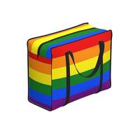 Zouey Borsa per la spesa pieghevole e riutilizzabile, sacchi per la biancheria portatili con cerniera e maniglia robusta, bandiera arcobaleno LGBT del Gay Pride