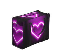 Zouey Borsa per la spesa pieghevole e riutilizzabile, sacchi per la biancheria portatili con cerniera e maniglia robusta, insegna a forma di cuore illuminata.