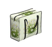 Zouey Borsa per la spesa pieghevole e riutilizzabile, sacchi per la biancheria portatili con cerniera e maniglia robusta, fiori di stella alpina di montagna svizzera