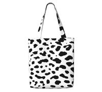 Zouey Borsa tote in tela per donna, borse a tracolla capienti, borse tote riutilizzabili per la spesa, stampa di cane dalmata a pois neri