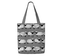 Zouey Borsa tote in tela per donna, borse a tracolla capienti, borse tote riutilizzabili per la spesa, pecore, bambini, animali da fattoria grigi, genere neutro