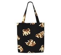 Zouey Borsa tote in tela per donna, borse a tracolla capienti, borse tote riutilizzabili per la spesa, cucciolo di cavaliere