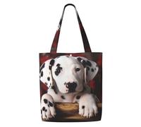 Zouey Borsa tote in tela per donna, borse a tracolla capienti, borse tote riutilizzabili per la spesa, stampa di cuccioli dalmata