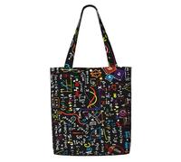 Zouey Borsa tote in tela per donna, borse a tracolla capienti, borse tote riutilizzabili per la spesa, formule di matematica e fisica