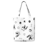Zouey Borsa tote in tela per donna, borse a tracolla capienti, borse tote riutilizzabili per la spesa, motivo cane Boston Terrier
