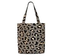 Zouey Borsa tote in tela per donna, borse a tracolla capienti, borse tote riutilizzabili per la spesa, design con motivo leopardato senza cuciture in oro di lusso