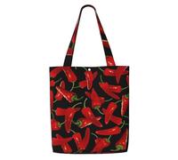 Zouey Borsa tote in tela per donna, borse a tracolla capienti, borse tote riutilizzabili per la spesa, peperoncini Chili