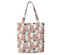 Zouey Borsa tote in tela per donna, borse a tracolla capienti, borse tote riutilizzabili per la spesa, motivo Old English Sheepdog