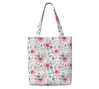 Zouey Borsa tote in tela per donna, borse a tracolla capienti, borse tote riutilizzabili per la spesa, fiori di eucalipto e rosa cipria con flora australiana