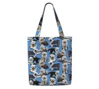 Zouey Borsa tote in tela per donna, borse a tracolla capienti, borse tote riutilizzabili per la spesa, Old English Sheepdog