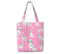 Zouey Borsa tote in tela per donna, borse a tracolla capienti, borse tote riutilizzabili per la spesa, simpatico cane dalmata