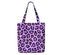 Zouey Borsa tote in tela per donna, borse a tracolla capienti, borse tote riutilizzabili per la spesa, stampa leopardata lilla