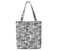 Zouey Borsa tote in tela per donna, borse a tracolla capienti, borse tote riutilizzabili per la spesa, motivo con paillettes argentate scintillanti